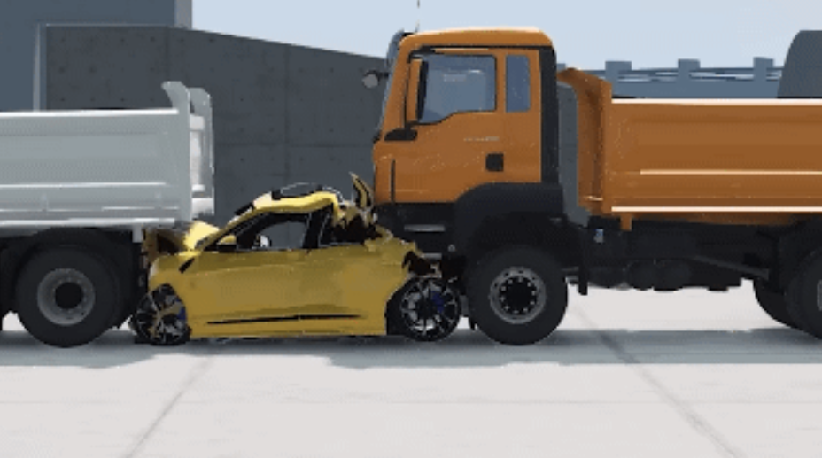 차량 크기별 트럭 충돌 테스트 시뮬레이션